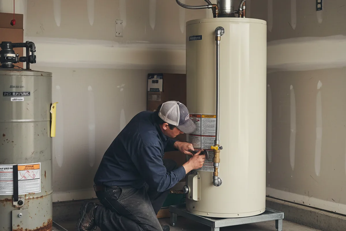 Water heater and shutoff valve replacement in Manville